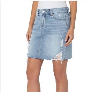 Liverpool Blue Mini Pencil Skirt Casual